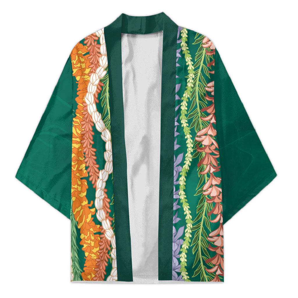 Mahalo Hawaii - Ka Pule a ka Haku Kimono Mixed Lei LT7 Unisex Sage Green - Polynesian Pride