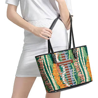Mahalo Hawaii - ⁠Ka Pule a ka Haku Leather Tote Bag Mixed Lei
