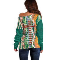 Mahalo Hawaii - Ka Pule a ka Haku Off Shoulder Sweater Mixed Lei LT7 - Polynesian Pride