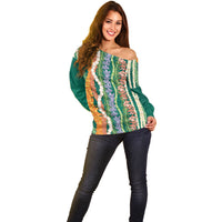 Mahalo Hawaii - Ka Pule a ka Haku Off Shoulder Sweater Mixed Lei LT7 - Polynesian Pride