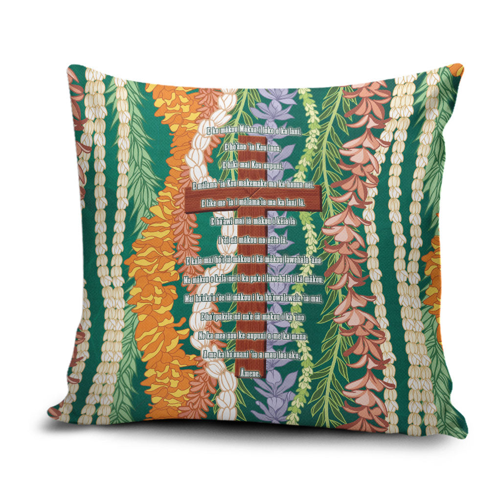 Mahalo Hawaii - Ka Pule a ka Haku Pillow Cover Mixed Lei LT7 Sage Green - Polynesian Pride
