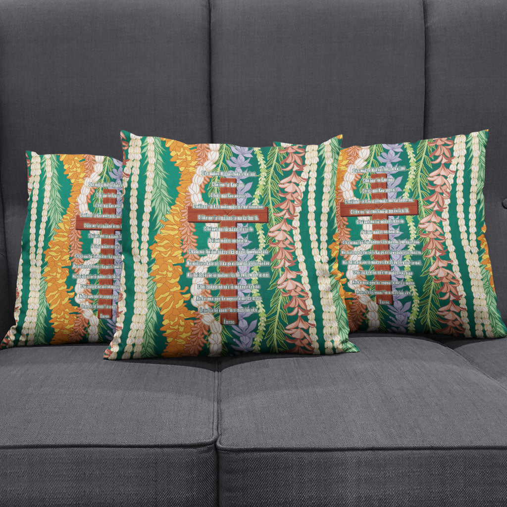 Mahalo Hawaii - Ka Pule a ka Haku Pillow Cover Mixed Lei LT7 - Polynesian Pride