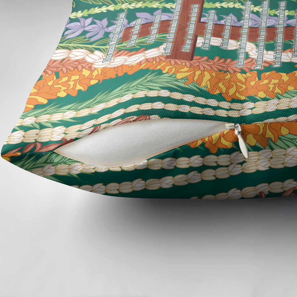 Mahalo Hawaii - Ka Pule a ka Haku Pillow Cover Mixed Lei LT7 - Polynesian Pride
