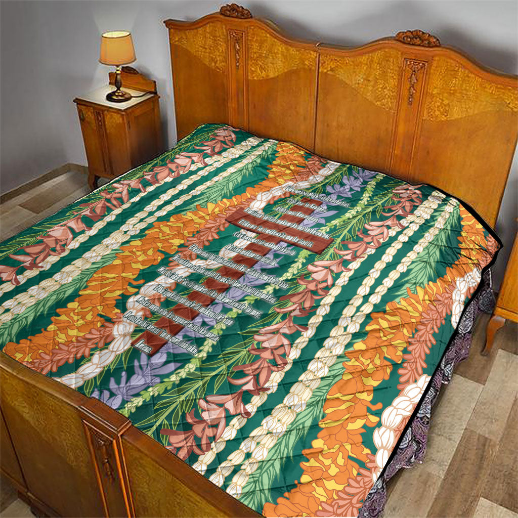Mahalo Hawaii - ⁠Ka Pule a ka Haku Quilt Mixed Lei