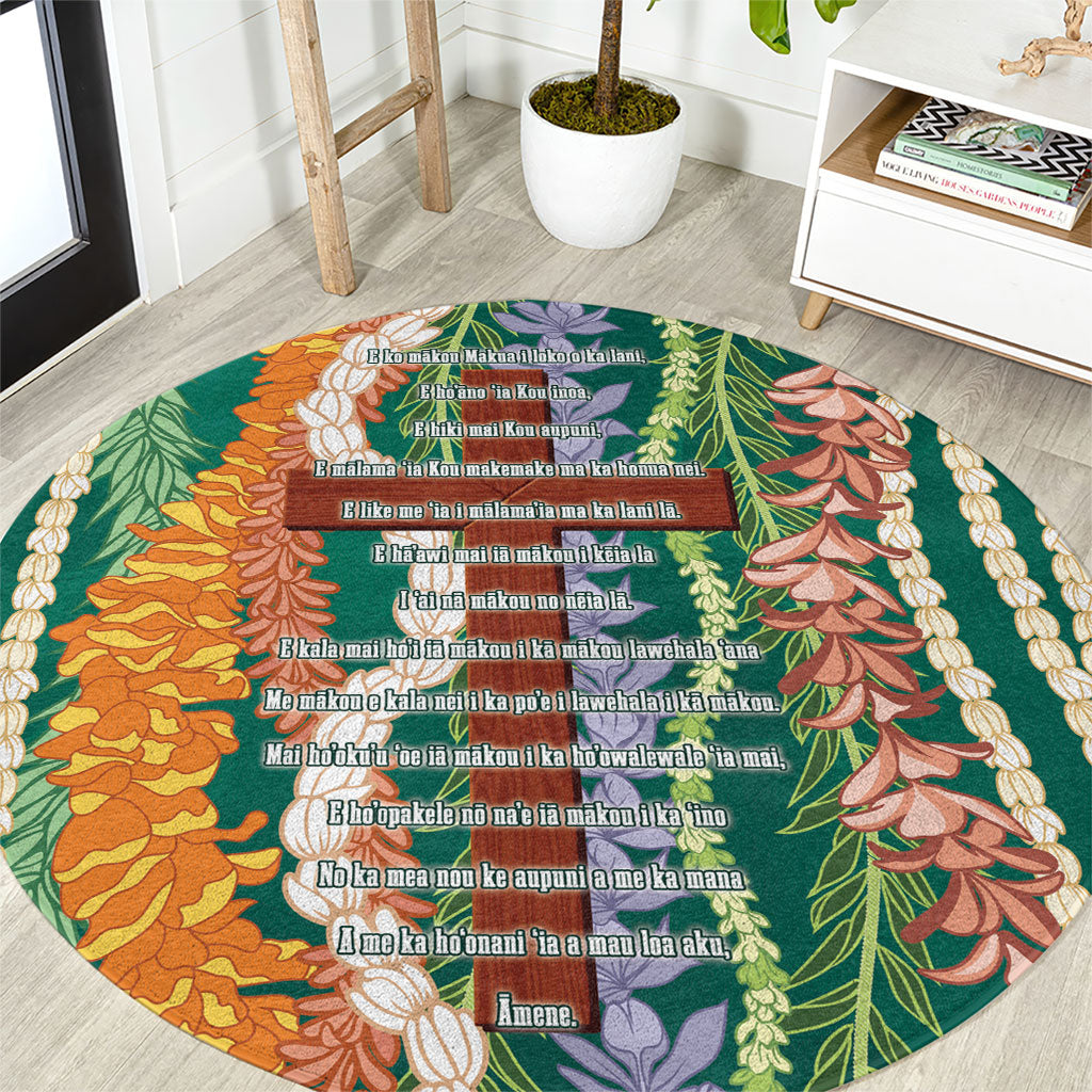 Mahalo Hawaii - ⁠Ka Pule a ka Haku Round Carpet Mixed Lei
