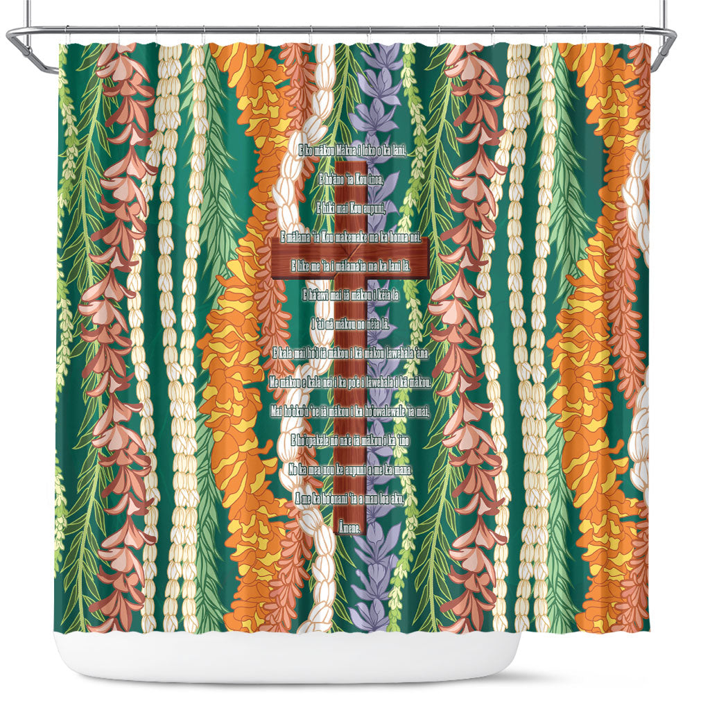 Mahalo Hawaii - ⁠Ka Pule a ka Haku Shower Curtain Mixed Lei
