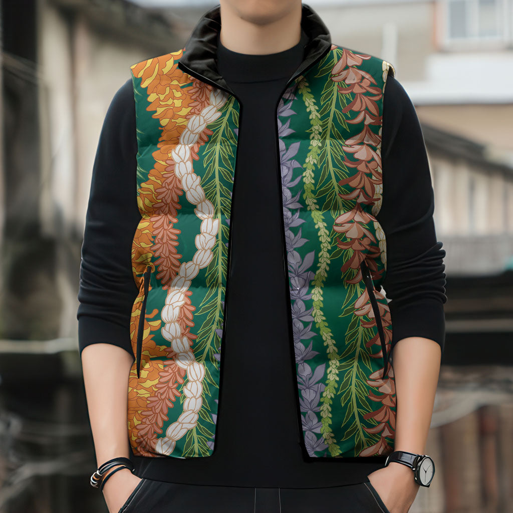 Mahalo Hawaii - Ka Pule a ka Haku Sleeveless Puffer Jacket Mixed Lei LT7 - Polynesian Pride