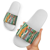 Mahalo Hawaii - Ka Pule a ka Haku Slide Sandals Mixed Lei LT7 - Polynesian Pride
