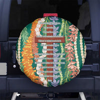 Mahalo Hawaii - Ka Pule a ka Haku Spare Tire Cover Mixed Lei LT7 No hole Sage Green - Polynesian Pride