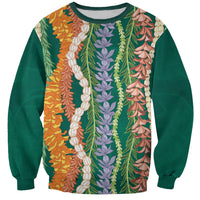 Mahalo Hawaii - Ka Pule a ka Haku Sweatshirt Mixed Lei LT7 Unisex Sage Green - Polynesian Pride