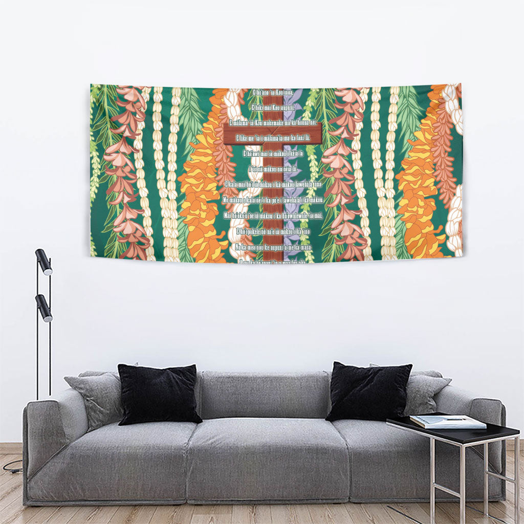Mahalo Hawaii - ⁠Ka Pule a ka Haku Tapestry Mixed Lei