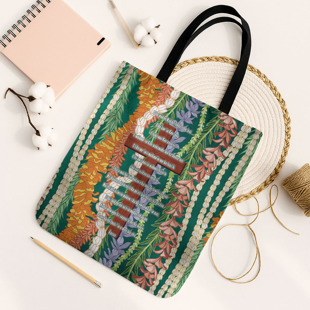Mahalo Hawaii - ⁠Ka Pule a ka Haku Tote Bag Mixed Lei