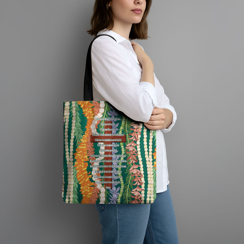 Mahalo Hawaii - ⁠Ka Pule a ka Haku Tote Bag Mixed Lei