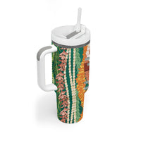 Mahalo Hawaii - Ka Pule a ka Haku Tumbler With Handle Mixed Lei LT7 - Polynesian Pride
