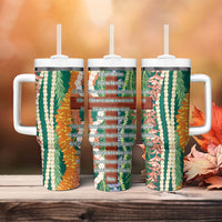 Mahalo Hawaii - Ka Pule a ka Haku Tumbler With Handle Mixed Lei LT7 - Polynesian Pride