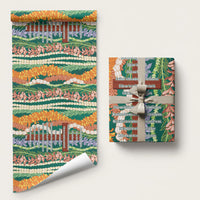 Mahalo Hawaii - The Lord's Prayers Wrapping Paper Mixed Lei LT7 58" × 23" Sage Green - Polynesian Pride
