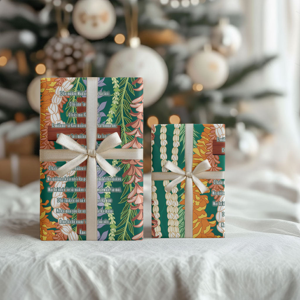 Mahalo Hawaii - The Lord's Prayers Wrapping Paper Mixed Lei LT7 - Polynesian Pride