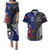 Personalised New Zealand Vs Samoa Rugby Couples Matching Puletasi Dress and Hawaiian Shirt Go Champions LT7 Black Blue - Polynesian Pride