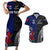 Personalised New Zealand Vs Samoa Rugby Couples Matching Short Sleeve Bodycon Dress and Hawaiian Shirt Go Champions LT7 Black Blue - Polynesian Pride