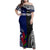 Personalised New Zealand Vs Samoa Rugby Family Matching Off Shoulder Maxi Dress and Hawaiian Shirt Go Champions LT7 Mom's Dress Black Blue - Polynesian Pride