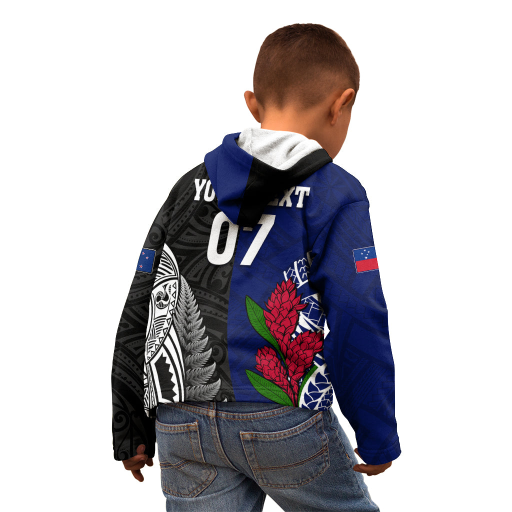 Personalised New Zealand Vs Samoa Rugby Kid Hoodie Go Champions LT7 - Polynesian Pride