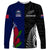 Personalised New Zealand Vs Samoa Rugby Long Sleeve Shirt Go Champions LT7 Unisex Black Blue - Polynesian Pride