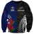 Personalised New Zealand Vs Samoa Rugby Sweatshirt Go Champions LT7 Unisex Black Blue - Polynesian Pride