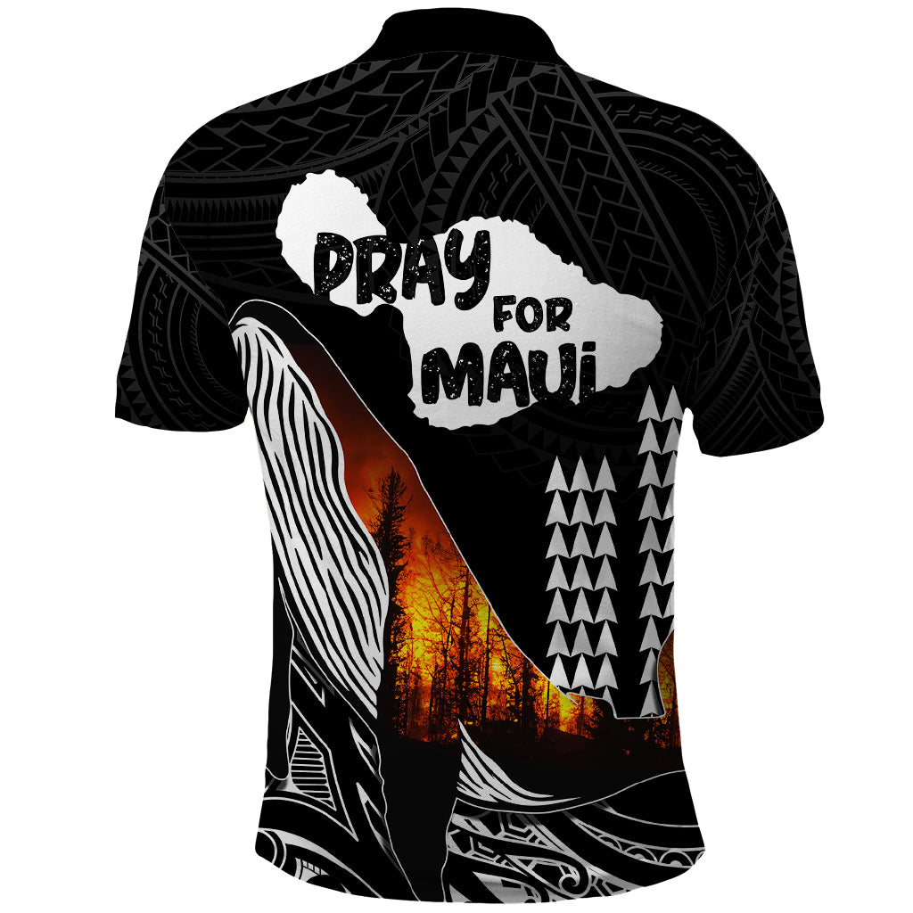 Hawaii Humpback Whale Polo Shirt Be Strong - Pray For Maui LT7 - Polynesian Pride