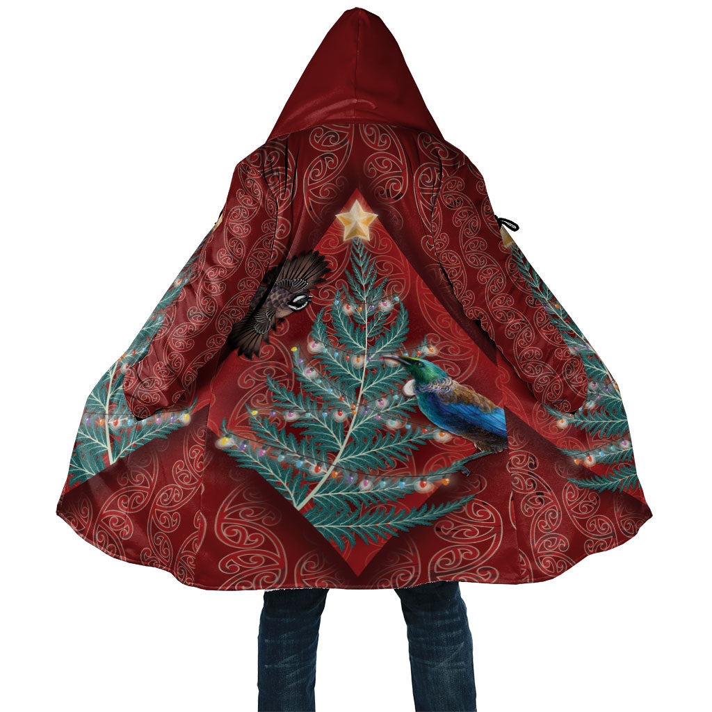 Aotearoa Maori Mangopare Meri Kirihimete Cloak Christmas Fern LT7 Unisex Red - Polynesian Pride
