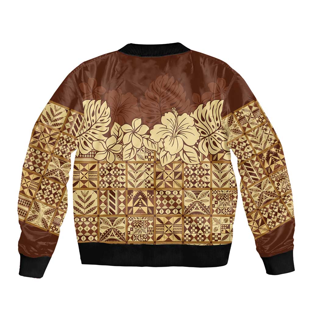 Niue Hiapo Motif Bomber Jacket Tapa Classic LT7 - Polynesian Pride