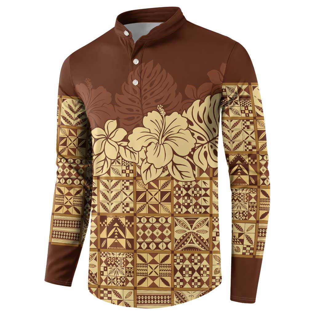 Niue Hiapo Motif Button Sweatshirt Tapa Classic LT7 - Polynesian Pride