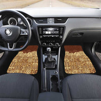 Niue Hiapo Motif Car Mats Tapa Classic LT7 Set 2pcs - Front Beige - Polynesian Pride