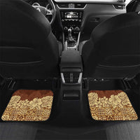 Niue Hiapo Motif Car Mats Tapa Classic LT7 Set 2pcs - Back Beige - Polynesian Pride