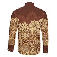 Niue Hiapo Motif Family Matching Long Sleeve Bodycon Dress and Hawaiian Shirt Tapa Classic