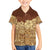 Niue Hiapo Motif Family Matching Off Shoulder Short Dress and Hawaiian Shirt Tapa Classic