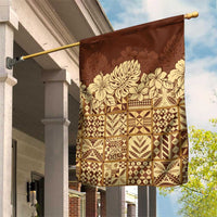 Niue Hiapo Motif Garden Flag Tapa Classic LT7 House Flag Beige - Polynesian Pride