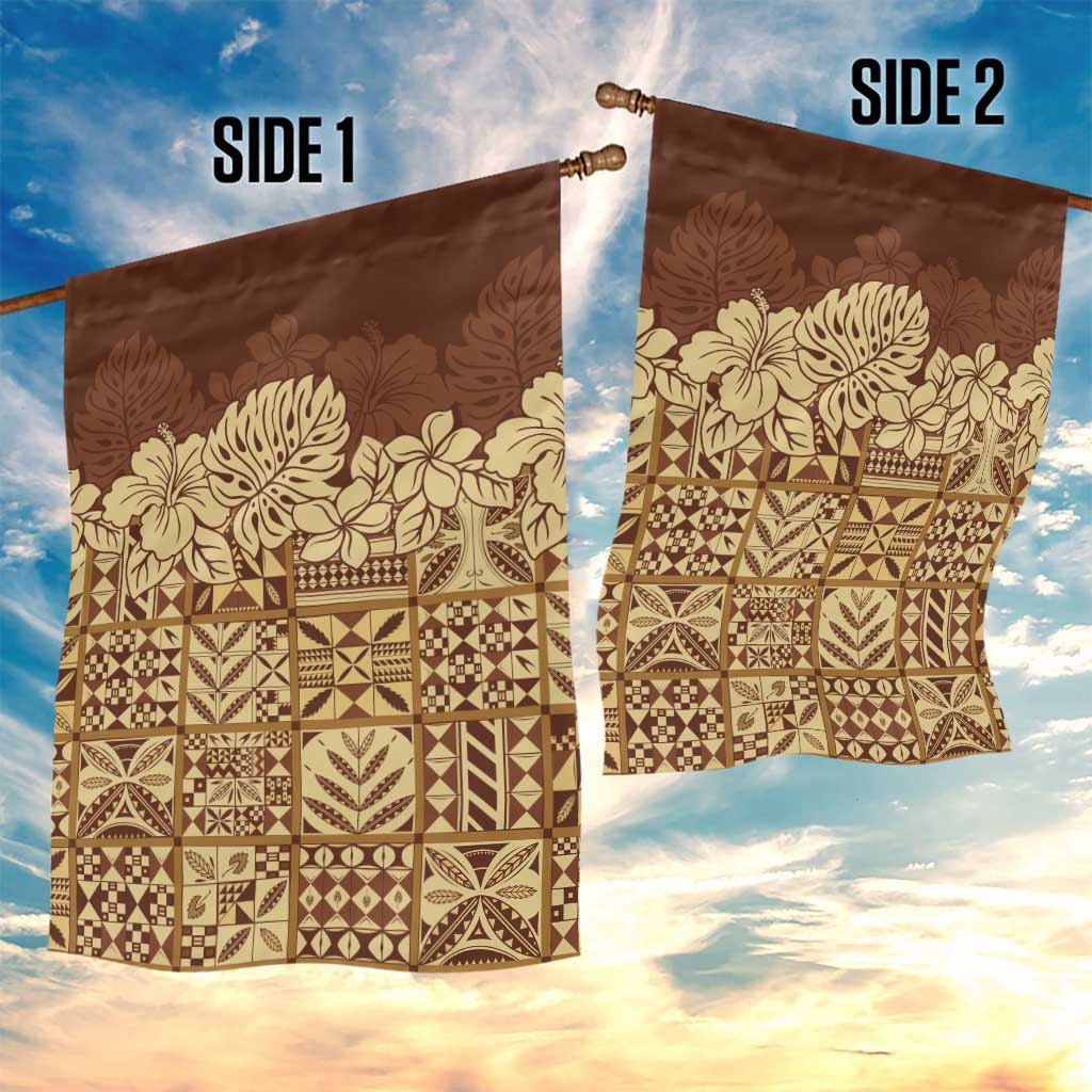 Niue Hiapo Motif Garden Flag Tapa Classic LT7 - Polynesian Pride