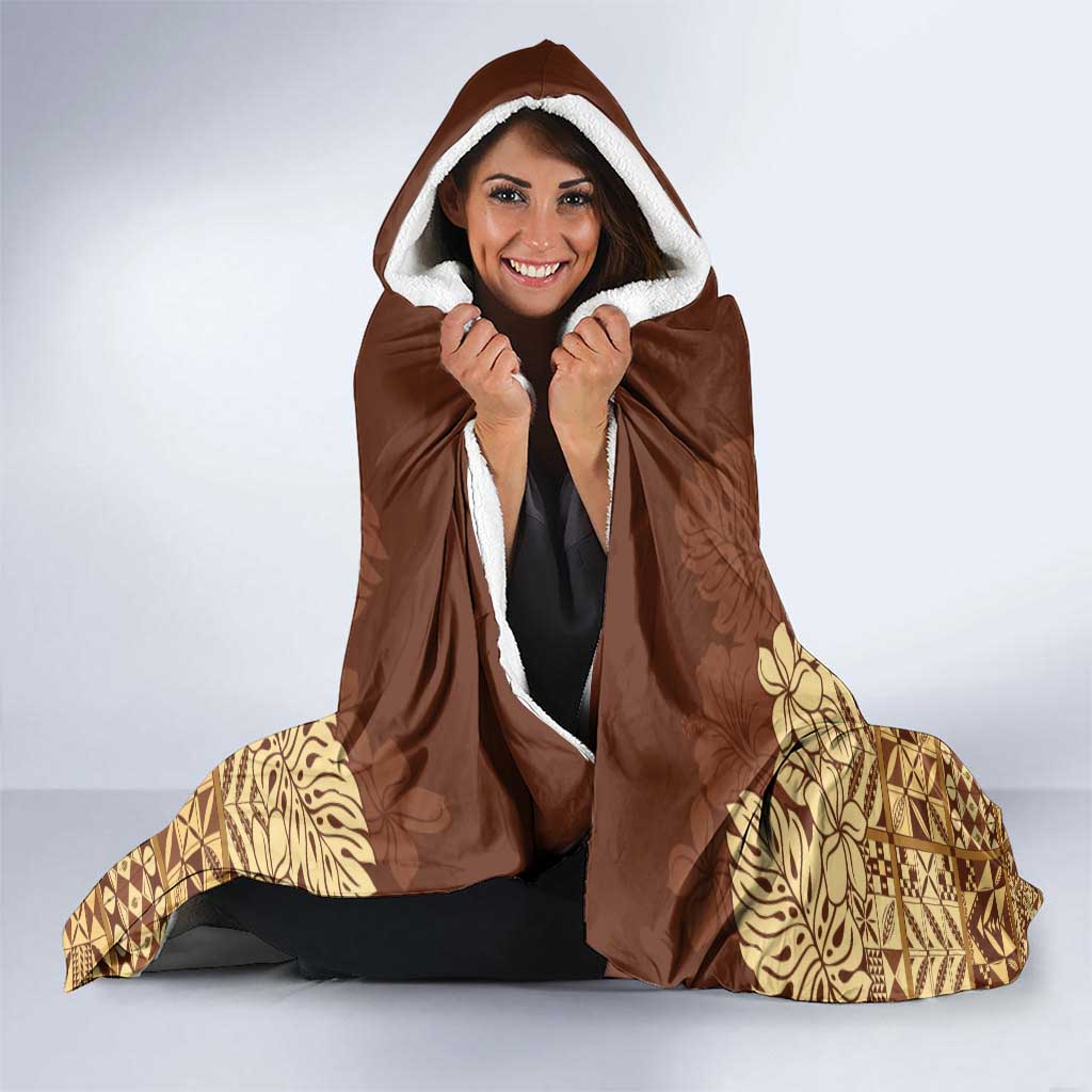Niue Hiapo Motif Hooded Blanket Tapa Classic LT7 - Polynesian Pride