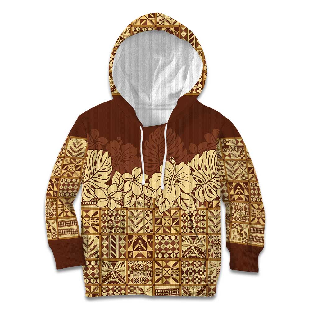 Niue Hiapo Motif Kid Hoodie Tapa Classic