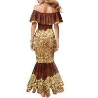 Niue Hiapo Motif Mermaid Dress Tapa Classic