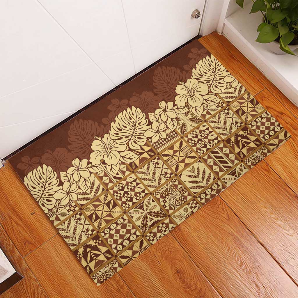 Niue Hiapo Motif Rubber Doormat Tapa Classic LT7 - Polynesian Pride