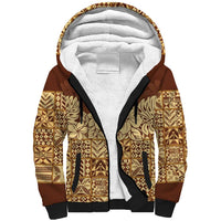 Niue Hiapo Motif Sherpa Hoodie Tapa Classic LT7 Unisex Beige - Polynesian Pride