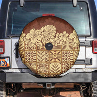 Niue Hiapo Motif Spare Tire Cover Tapa Classic LT7 Beige - Polynesian Pride