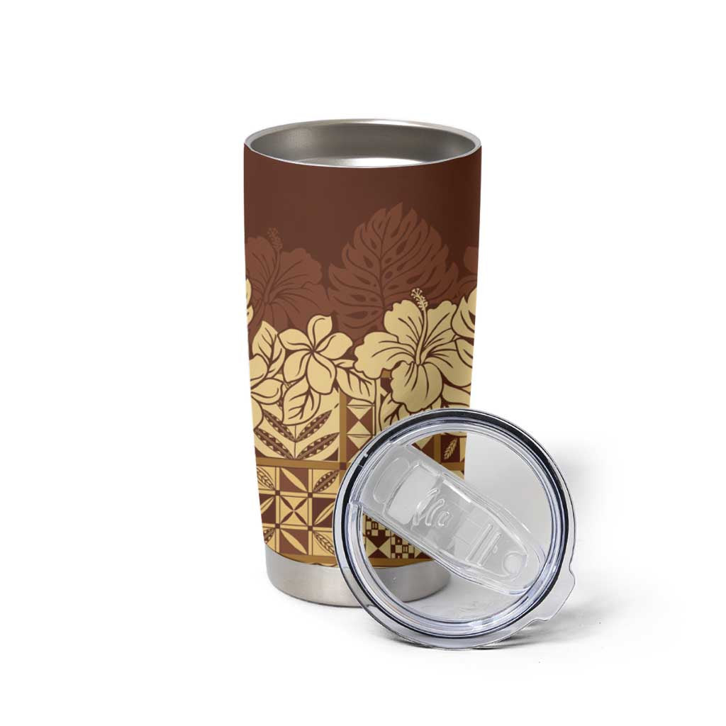 Niue Hiapo Motif Tumbler Cup Tapa Classic LT7 - Polynesian Pride