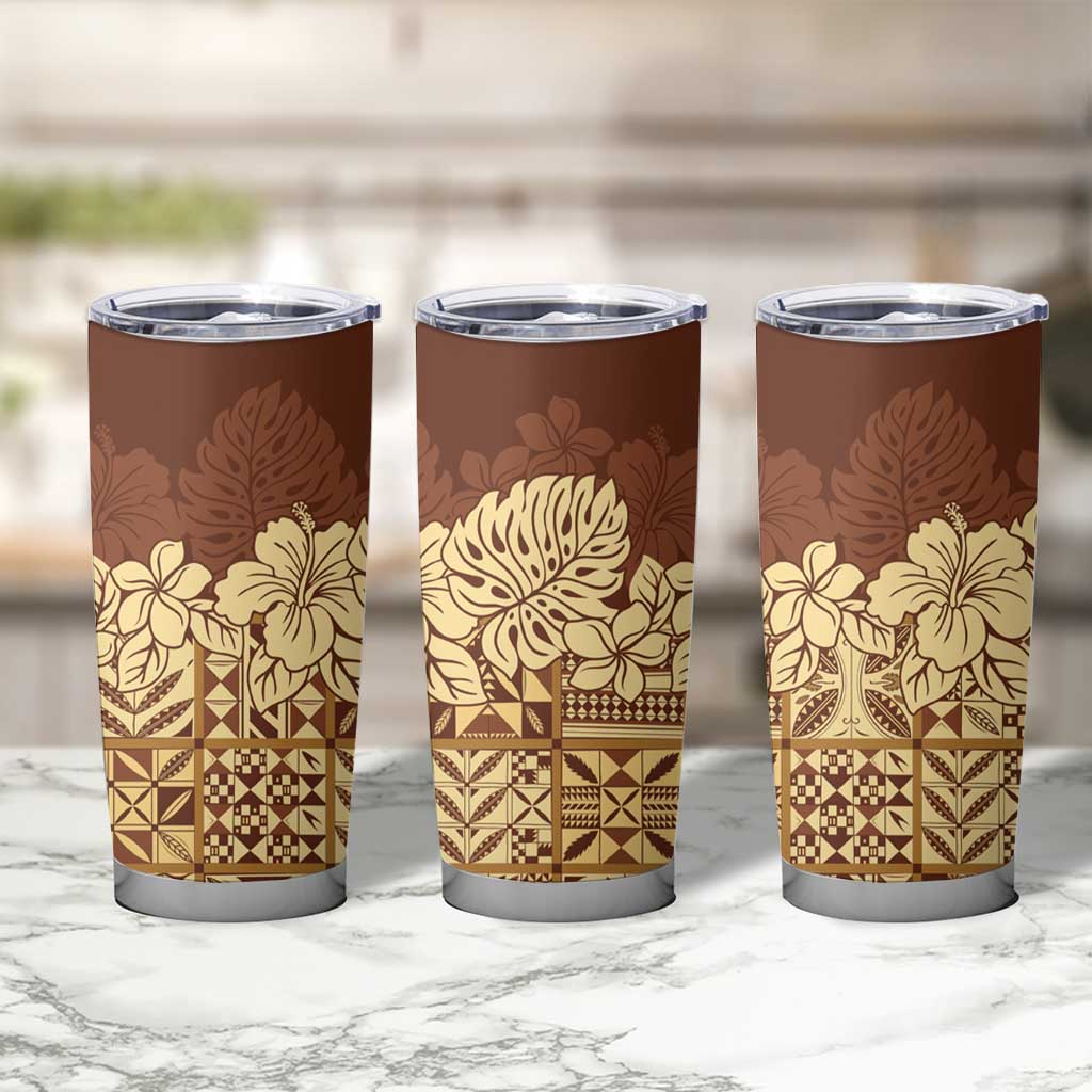 Niue Hiapo Motif Tumbler Cup Tapa Classic LT7 - Polynesian Pride