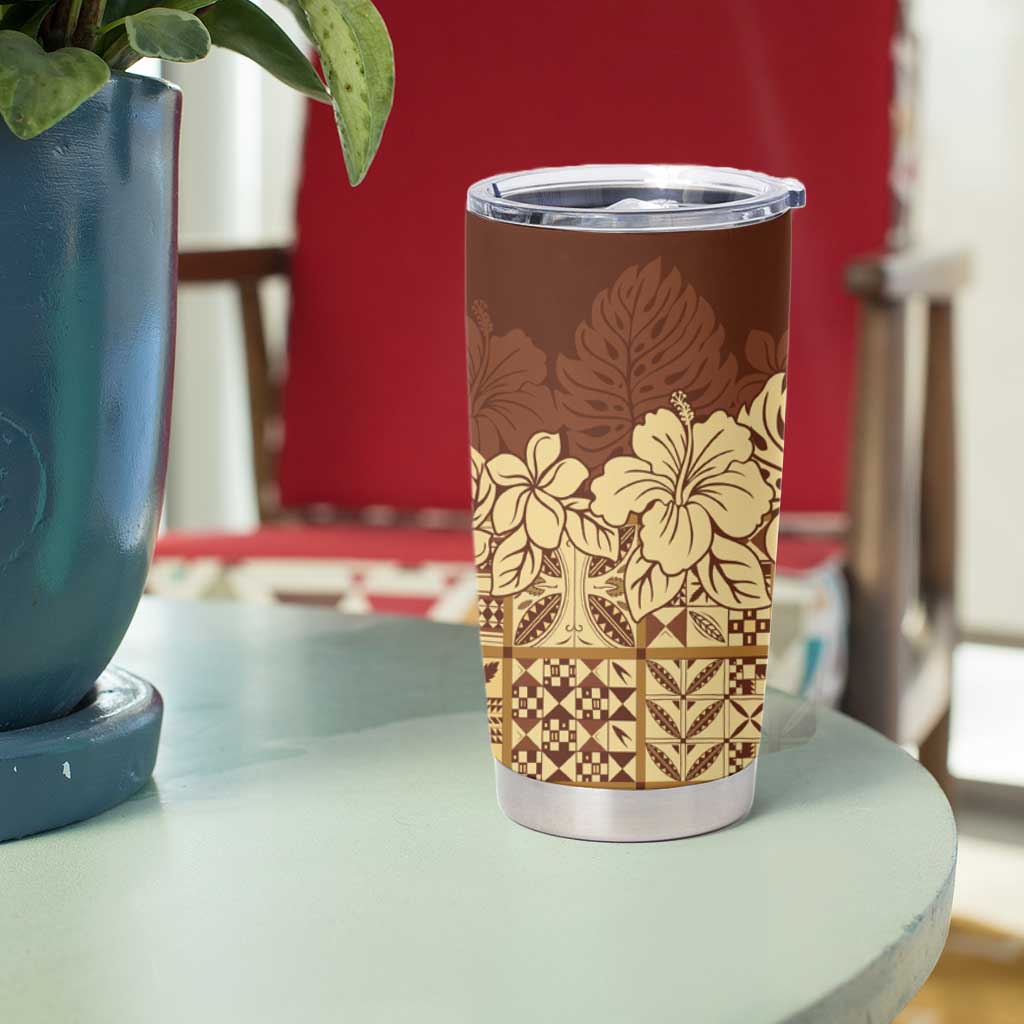 Niue Hiapo Motif Tumbler Cup Tapa Classic LT7 - Polynesian Pride