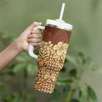 Niue Hiapo Motif Tumbler With Handle Tapa Classic LT7 - Polynesian Pride
