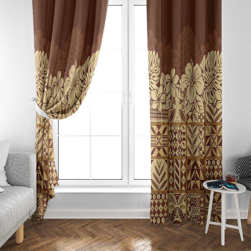 Niue Hiapo Motif Window Curtain Tapa Classic LT7 - Polynesian Pride