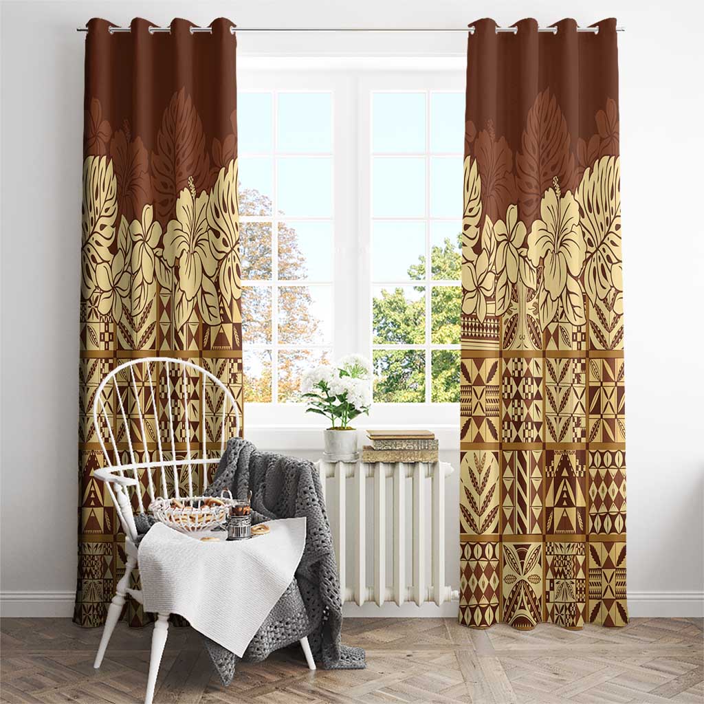 Niue Hiapo Motif Window Curtain Tapa Classic LT7 - Polynesian Pride