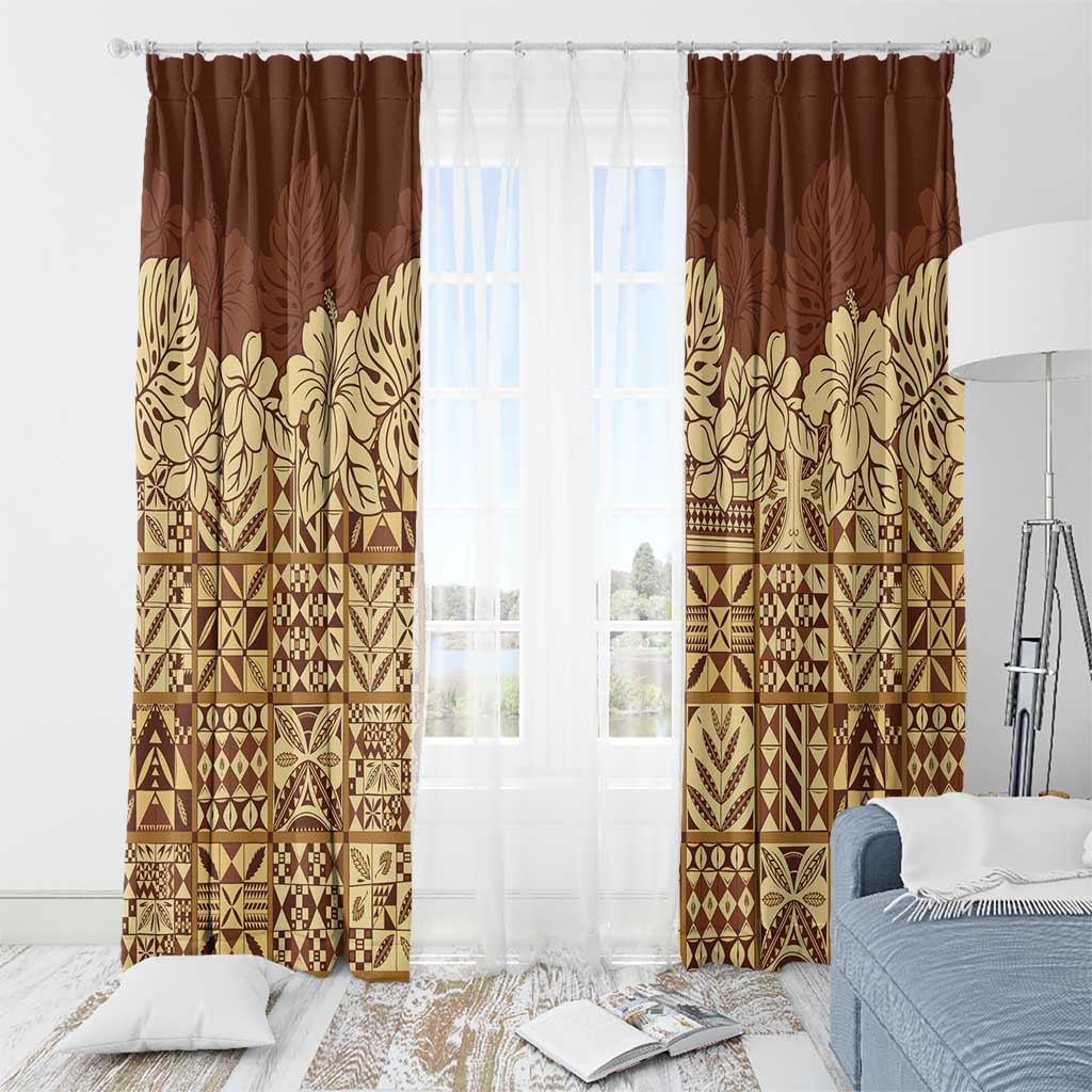 Niue Hiapo Motif Window Curtain Tapa Classic LT7 - Polynesian Pride